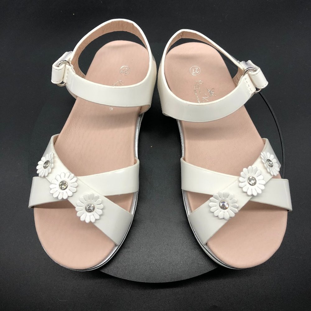 REYA ROSETTE White Daisy Crown Toddler Girls Sandals/Shoes  US 10.5 & 12